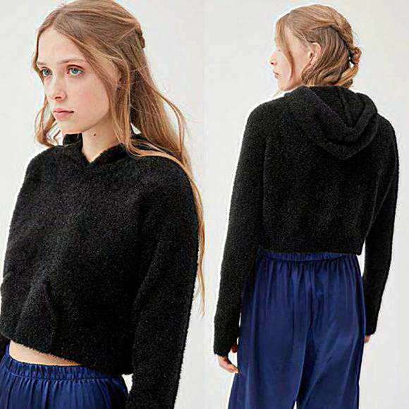 NWT For Love & Lemons Jacques Fuzzy Hoodie Sweatshirt Women Size Small - Picture 1 of 9